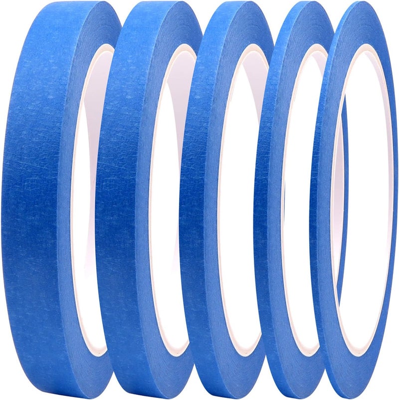 DOAY 5 Rolls Pinstripe Tape - Masking Tape 1/16", 1/8", 1/4", 1/2", 3/4" - Thin Painters Masking Automotive Tape for DIY, Car, Auto, Paint, Art, Tumblers (Blue) - Image 1
